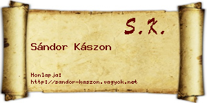 Sándor Kászon névjegykártya